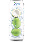 Jans 100 Pure Coconut Water with Coconut Pulp  Pure Unsweetened Coconut Water  Not from Concentrate  NonGMO  Refreshing Taste of the Tropics  1657 fl oz per can Pack of 12