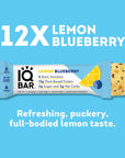 IQBAR Brain and Body Keto Protein Bars - Lemon Blueberry Keto Bars - 12-Count Energy Bar Pack - Low Carb Protein Bars - High Fiber, Gluten Free and Low Sugar Meal Replacement Bars - Vegan Snacks