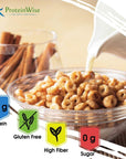 ProteinWise Cinnamon Vanilla Cereal, High Protein, Healthy Cereal, Healthy Diet, Low Carb, Low Calorie, Kosher, 7/Box