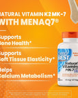 Doctor's Best Natural Vitamin K2 MK-7 with MenaQ7 White No Flavor, 60 Count