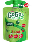 GoGo Squeeze Applesauce Apple Cinnamon Strawberry and GIMME Five BETRULIGHT Value 32 oz 16Pack