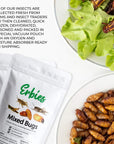 Erbies Edible Bug Mixed Trail Mix 15g Bag Seasoned and Crunchy Insects Crickets Grasshoppers Silkworm Pupae and Sago Worms Protein Packed Unique Snacks Fun Snacks Gift Idea 1Pack