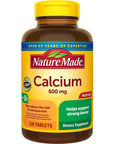 Nature Made Calcium 600 mg with Vitamin D3, Dietary Supplement for Bone Support, 220 Tablets