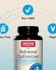 Jarrow Formulas Adrenal Optimizer - 120 Tablets - Dietary Supplement Supports Adrenal Health & Immune System - Combines 12 Nutrients & Nutraceuticals - 60 Servings