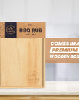 BBQ Rub Gift Set - Spice Gift Set in Premium Wooden Box - Great Grilling Gift for Christmas, Birthday, Father’s Day for Him, Dad, Men, or Her - Unique Barbecue Seasonings (Set of 9)