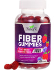 Sugar Free Fiber Gummies for Adults, Daily Prebiotic Fiber Supplement & Digestive Health Support - Supports Regularity & Digestive Health, Nature's Plant Based, Non-GMO, Berry Flavor - 120 Gummies