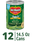 Del Monte Canned Whole Green Beans 145 Ounce Pack of 12