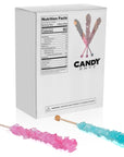 Light Blue and Pink Rock Candy Crystal Sticks  24 Indiv Wrapped  Cotton Candy  Cherry Flavored