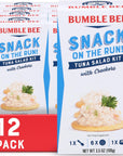 Bumble Bee Snack On The Run Tuna Salad with Crackers Kit 35 oz Pack of 12  Ready to Eat Spoon Included  Wild Caught Tuna  Shelf Stable  Convenient Protein Snack