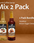 Syruvia Coffee Syrup Variety Pack  Hazelnut  Brown Sugar Cinnamon GlutenFree Kosher 254 fl oz Bottles  Enhance Your Coffee Experience with Premium Flavoring Syrups