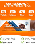 PROBAR  PROTEIN Bar Coffee Crunch NonGMO GlutenFree Healthy PlantBased Whole Food Ingredients Natural Energy 12 Count