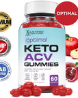 Justified Laboratories (2 Pack) Optimal Keto ACV Gummies 1000MG Vegan Non GMO with Pomegranate Juice Beet Root B12 120 Gummys