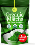 uVernal Organic Matcha Green Tea Powder - 100% Pure Matcha for Smoothies Latte and Baking Easy to Mix - 4oz