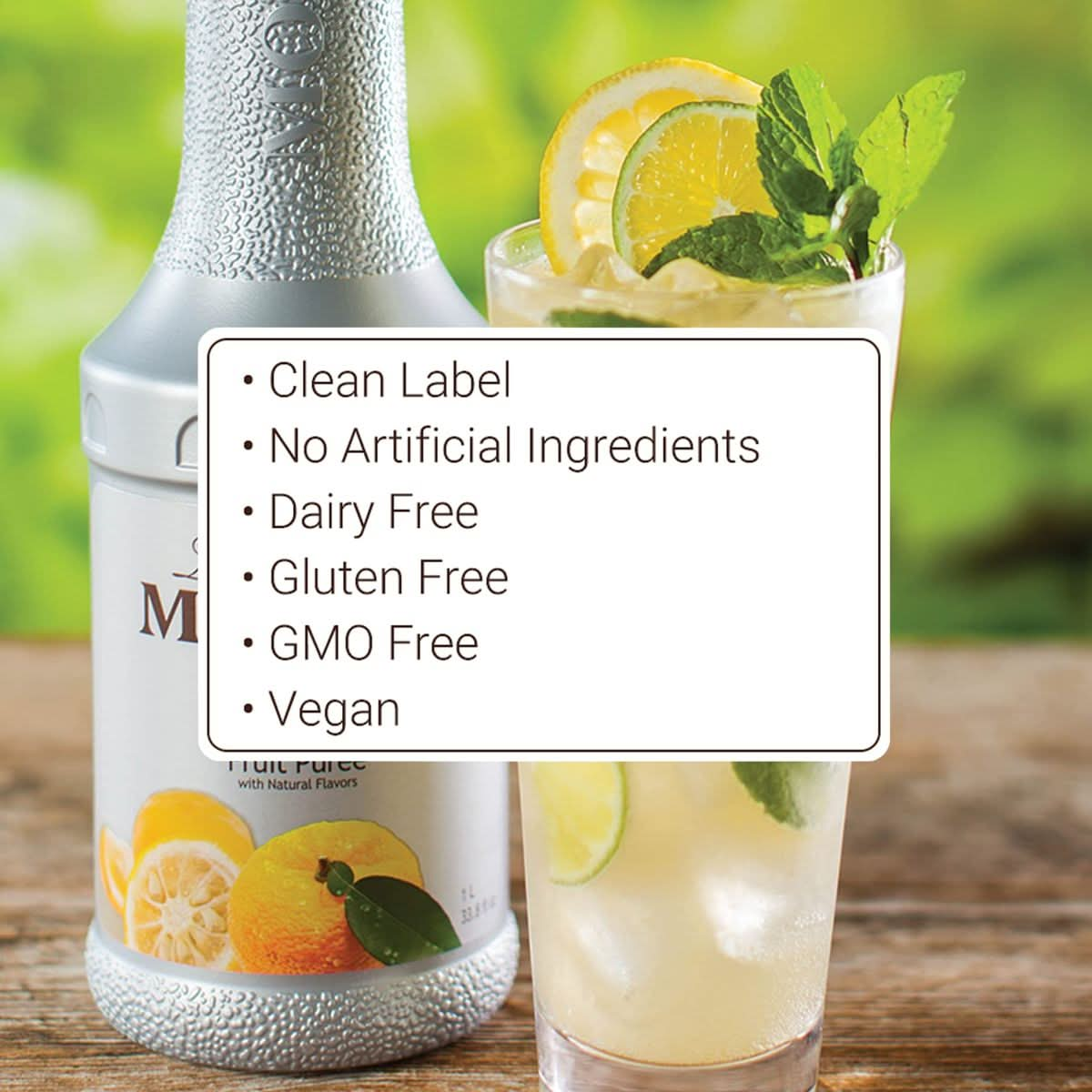 Monin  Yuzu Purée Sweet  Tangy Citrus Flavor Great for Teas Sodas Cocktails  More Natural Flavors No Artificial Sweeteners or Ingredients GlutenFree Vegan NonGMO Clean Label 1 Liter