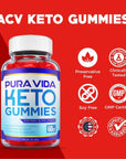 Pura Vida Keto Gummies - Official Formula, Vegan - (60 Gummies)