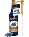 Syruvia Blue Raspberry Syrup  Blue Raspberry Syrup Flavor 254 fl oz  Perfect for Cocktails ice Tea Desserts Italian Sodas Ice and More Kosher and GlutenFree With Syrup Pump