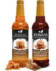 Syruvia Coffee Syrup Variety Pack  Caramel  Brown Sugar Cinnamon GlutenFree Kosher 254 fl oz Bottles  Enhance Your Coffee Experience with Premium Flavoring Syrups