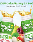 good2grow 100 Apple and Fruit Punch Juice 24pack of 6Ounce BPAFree Juice Bottles NonGMO with No Added Sugar and an Excellent Daily Source of Vitamin C SPILL PROOF TOPS NOT INCLUDED Pack of 24