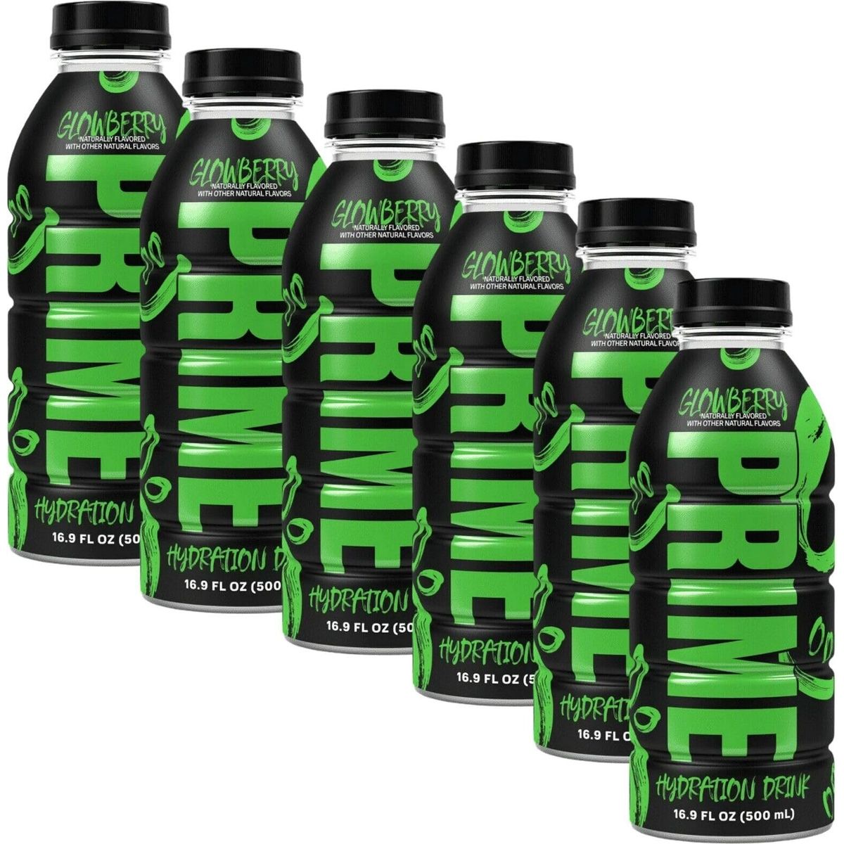 Prime Hydration Sports Drink by Logan Paul  KSI Glowberry  500ml Bottle 6 Pack