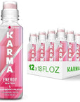 Karma Raspberry Peach Energy Water - 18 Fl Oz (Pack of 12)