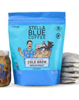 Stella Blue Cold Brew Arabica Big Cat Blend Coffee 6 ReadytoBrew Packets Enriching Caramel and Hazelnut Notes with Sweet Fruitiness  Fresh Cold Brew for True Fanatics