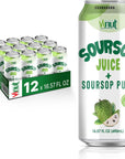 Vinut 100 Soursop Juice With Pulp 1657 fl oz Pack 12 No Sugar Added Real Guanabana Soursop Graviola Drink Fresh Natural Not from Concentrate NFC