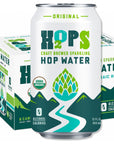 H2OPS Sparkling Hop Water  Original 12 Pack  Zero Calorie NA Beer Craft Brewed Premium Organic Hops Lightly Carbonated Hop Tea Gluten Free Unsweetened Non Alcoholic drinks