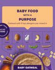 Ready, Set, Food! Organic Baby Oatmeal Cereal | Pumpkin Cinnamon 2-Pack | Organic Baby Food with 9 Top Allergens | Unsweetened | Fortified with Iron | 15 Servings