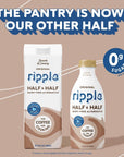 Ripple Half and Half NonDairy Milks  Vegan Milk with 8g Pea Protwin  Shelf Stable  NonGMO Plant Based Gluten Free  32 Fl Oz Pack of 6 Half and Half