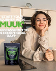 Instant Coffee Starter Kit Gift Box by MUUK  Caffeinated  Decaffeinated  Sweetened  Unsweeetened  Cacao Cinnamon Cardamom  Adaptogen Mushroom Blend for Better Focus More Energy and Stronger Immune Defense  4 Boxes 10 cups each