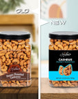 Honey Roasted Cashews  32 oz Reusable Container  Gourmet Nuts Coated with Sweet  Natural Honey  Roasted to Perfection  Healthy Everyday Snack  Vegan  Kosher  HandPicked  Sweet  Crunchy