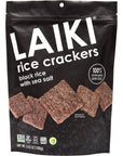 LAIKI Gluten Free Rice Crackers Black Rice Resealable 353 Ounce Bag