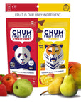 Chum Fruit Bites 100% Real Fruit Snacks | Strawberry + Mango, 12 Ct | Non-GMO, No Added Sugar or Preservatives | Top 12 Allergen and School Friendly, Nut-Free, Gluten-Free, Vegan, Kosher, Paleo