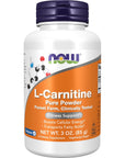 NOW Supplements, L-Carnitine (L-Carnitine Tartrate) Pure Powder, Boosts Cellular Energy, Amino Acid, 3-Ounce