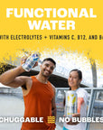 Yesly Hydrating Electrolyte Vitamin Water 16 Fl Oz  Zero Sugar Zero Calorie Water with Vitamins C B12  B6 and No Artificial Sweeteners  Lemon Pack of 12