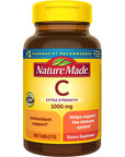 Nature Made Extra Strength Vitamin C 1000 mg, Dietary Supplement for Immune Support, 100 Tablets, 100 Day Supply