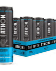 ATHON Natural Energy Drink Poseidon Blueberry Guarana  Naturally Sweetened 50 Calories  10g sugar  LTheanine and BVitamins  160mg Caffeine 12 fl oz Cans 12 pack