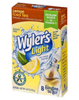 Wylers Light Singles To Go Powder Packets Water Drink Mix Lemon Iced Tea 8 Packets per Box 24 total Packets Pack of 3