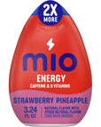 MiO Energy Strawberry Pineapple Smash Naturally Flavored with other natural flavors Liquid Water Enhancer Drink Mix with Caffeine  B Vitamins with 2X More 324 fl oz Bottle