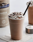 Ghirardelli Vanilla Premium Frappe Mix 3 lb Can with Ghirardelli Stamped Barista Spoon