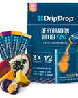 DripDrop Hydration - Electrolyte Powder Packets - Mango, Acai, Passion Fruit, Pineapple Coconut - 16 Count