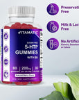 Vitamatic Sugar Free 5-HTP 200mg Gummies with B6 per Serving - 60 Pectin Based Gummes