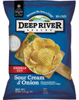 Deep River Snacks Krinkle Cut Chips, Sour Cream and Onion, 5 Ounce (Pack of 12)