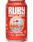 Ruby Hibiscus Organic Flavored Drinking Water Variety Pack of 5  Fresh Beverages  No Added Sugar  Blood Orange Fuji Apple Concord Grape Berry Cherry Sparkling Hibiscus  5 x 12 fl oz