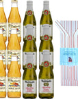 Martinellis Sparkling Variety Juice Pack with Sophley Jumbo Straws  12Pack  6 ct Sparkling Cider 84 fl oz 6 ct Sparkling Apple Juice 10 fl oz and Sophley individually wrapped straws jumbo 24ct