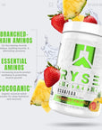 Ryse Core Series BCAA+EAA | Recover, Hydrate, and Build | with 5g Branched Chain Aminos and 3g Essential Aminos | 30 Servings (Strawberry Pineapple)