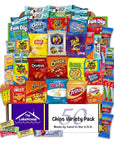 Chips Variety Pack 50 Count  Snacks Sampler Care Packages for College Students Kids Adults  Individually Wrapped School or Office Snacks with Chips Cookies Candy  Snack Packs from The LakeHouse