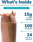 WonderSlim Meal Replacement Shake Chocolate Cream 15g Protein 24 Vitamins  Minerals Gluten Free 7ct