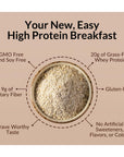 Naked Oats  Chocolate PB Banana Overnight Oats 20g GrassFed Protein GlutenFree Oatmeal Instant Breakfast or Shake High Protein Oatmeal High Fiber Breakfast Shake Non GMO No Soy  12 Servings