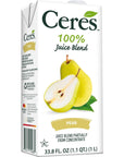 Ceres 100 All Natural Pure Fruit Juice Blend Pear  Gluten Free Rich in Vitamin C No Added Sugar or Preservatives Cholesterol Free  338 FL OZ 3 Count